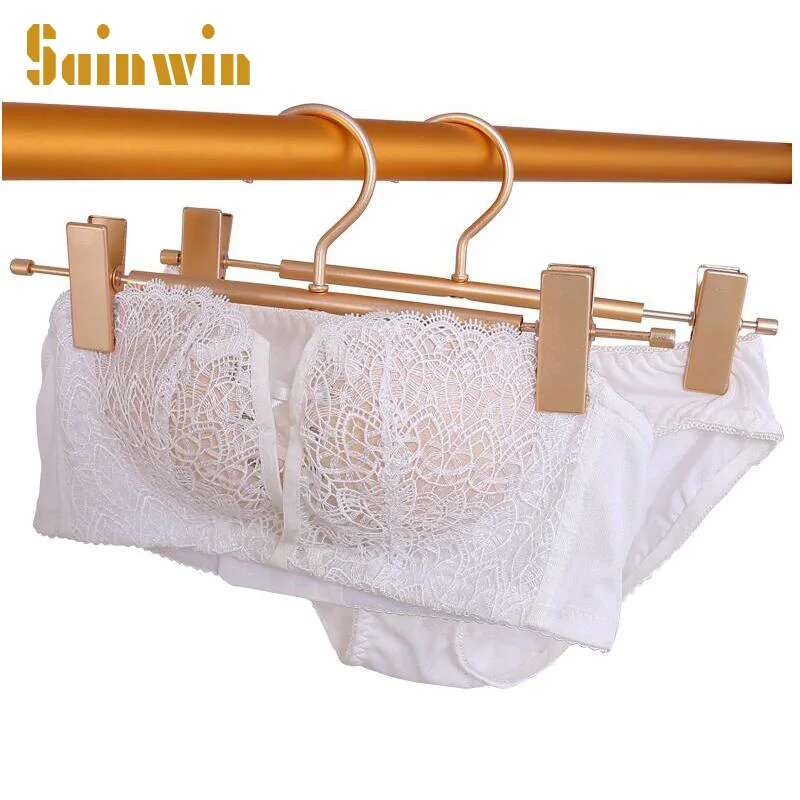 Sainwin 5pcs/lot 32cm Aluminum Alloy Trousers Clips Metal Hagners For Clothes Rack Bra Hanger