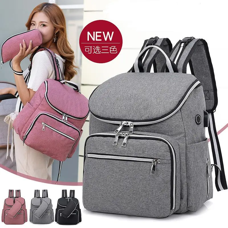 New Multifunction 3 Piece Set Large Capacity Materni Mummy Bag Fashion Double Shoulder Bag Go Out Mother Bag Baby Stroller Bag