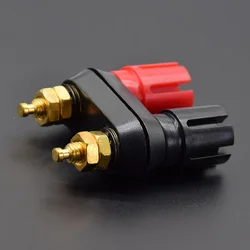 Banana Plugs Couple Terminals Dual 4mm Banana Plug Jack Socket Double hexagon Binding Post Red Black Connector Amplifier DX25