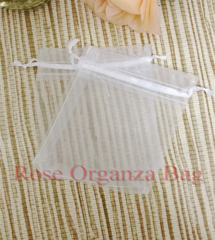 Free Shipping 500pcs White Organza Bags 20x30cm Big Jewelry Boutique Packaging Bag Cute Drawstring Gift Bags Organza Pouches