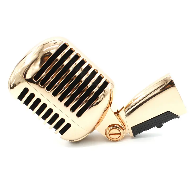 Micrófono Retro profesional, altavoz, micrófono Jazz/azul con malla metálica, micrófono dinámico clásico para cabina de boda