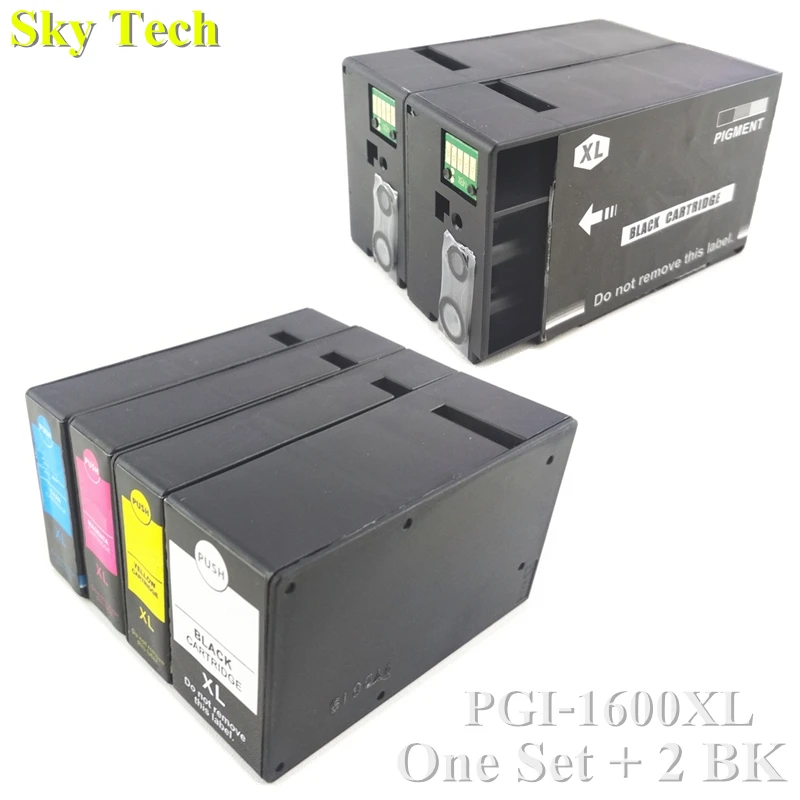 

1 Set+2 BK . Compatible Ink Cartridges For PGI1600XL PGI-1600XL , Suit For Canon MAXIFY MB2060 MB2360 Printer etc