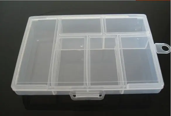 Wholesale 6 Slots Jewelry Boxes White Plastic Tool Box Adjustable Craft Organizer Storage Beads Bracelet Jewelry Boxes F666