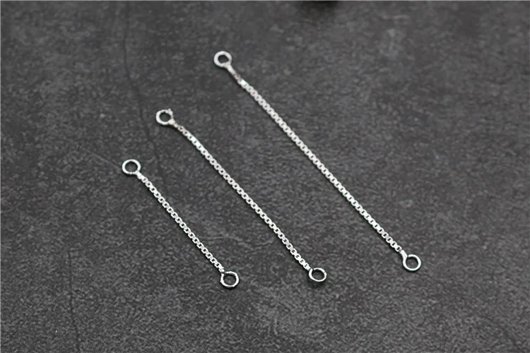 2pcs/lot 100% 925 Sterling Silver Dangle Earring Connector Chains 3cm 4cm 5cm Extension Earring Wire DIY Jewelry Making Findings