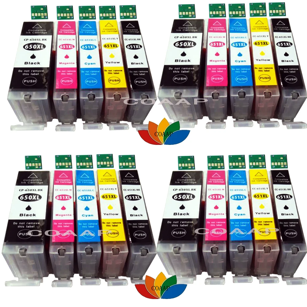 

20x Compatible Ink PGI-650 CLI651 XL for Canon PIXMA MG5460 MG5660 MG6460 MG6660 Cartridges