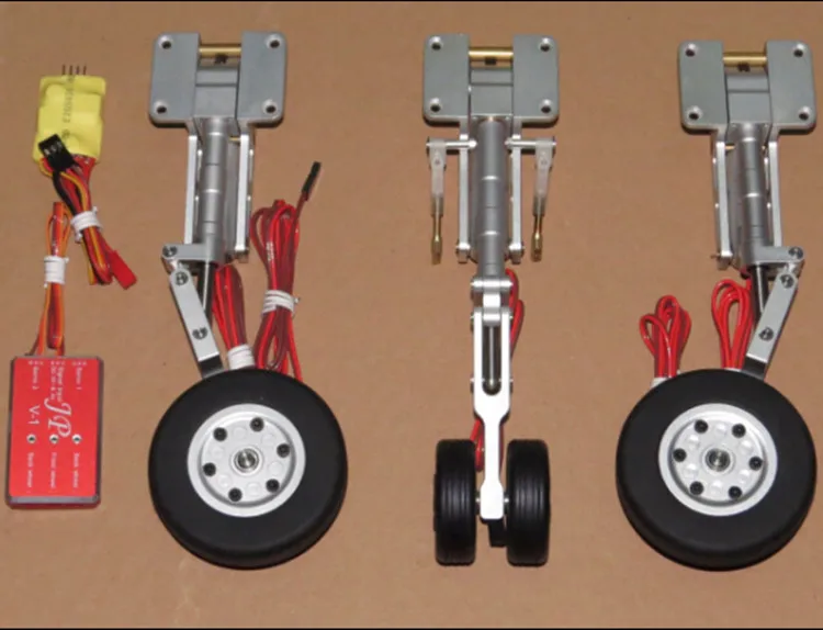 JP Hobby metal landing gear set traction wheel brake indented landing gear set for 3-5KG fixed-wing aircraft