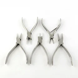 5Pcs 2CR13# Stainless Steel Jewelry Plier Set Needle/Round/Side Cutting/Flat/Short Chain-Nose Pliers Tools 20x33.5x5.5cm