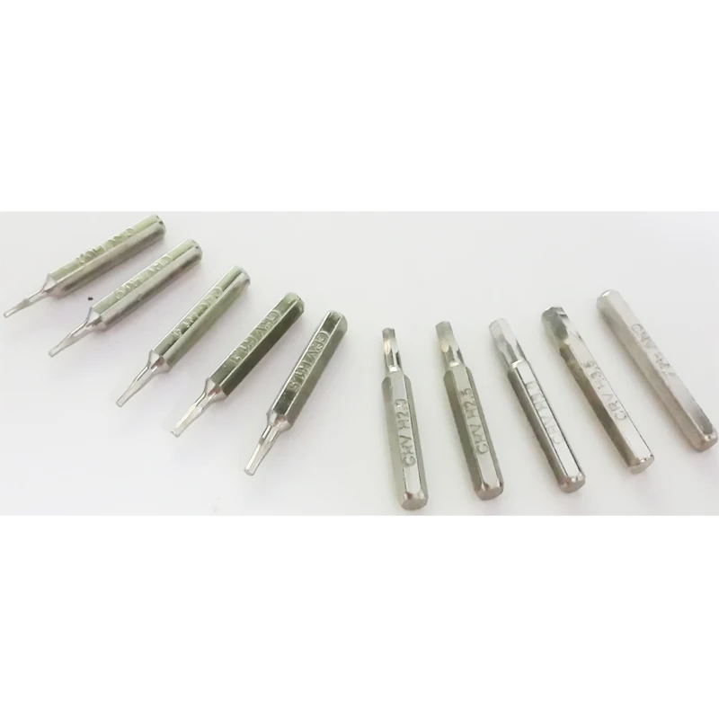 New CR-V Hex Bit Set Includes H0.7,H0.9,H1.0 H1.3,H1.5,H2.0,H2.5,H3.0,H3.5,H4.0 4mm Hex Micro Bits, 10pcs/lot