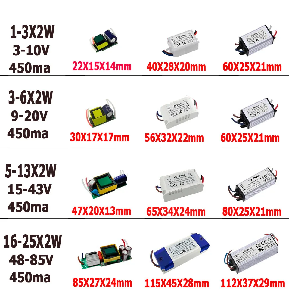 Imagem -03 - Transformadores de Iluminação Led 1w 3w 5w 10w ma ma ma ma para 10 20 30 50w Fonte de Alimentação para Lâmpada Diy