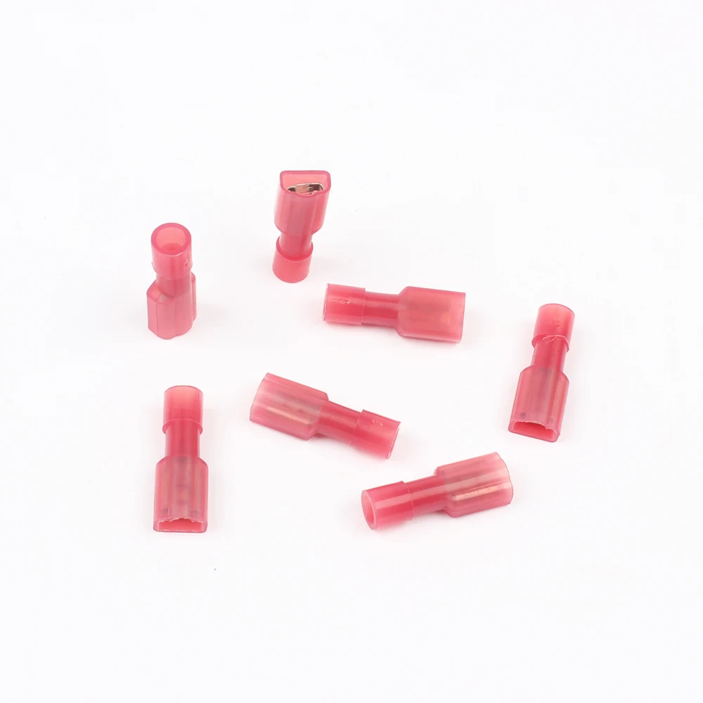 DIANQI FDFN1-187 NYLON brass Female Insulated Spade joint Cable Wire Connector 100PCS 0.5-1.5mm2 22-18AWG FDFN