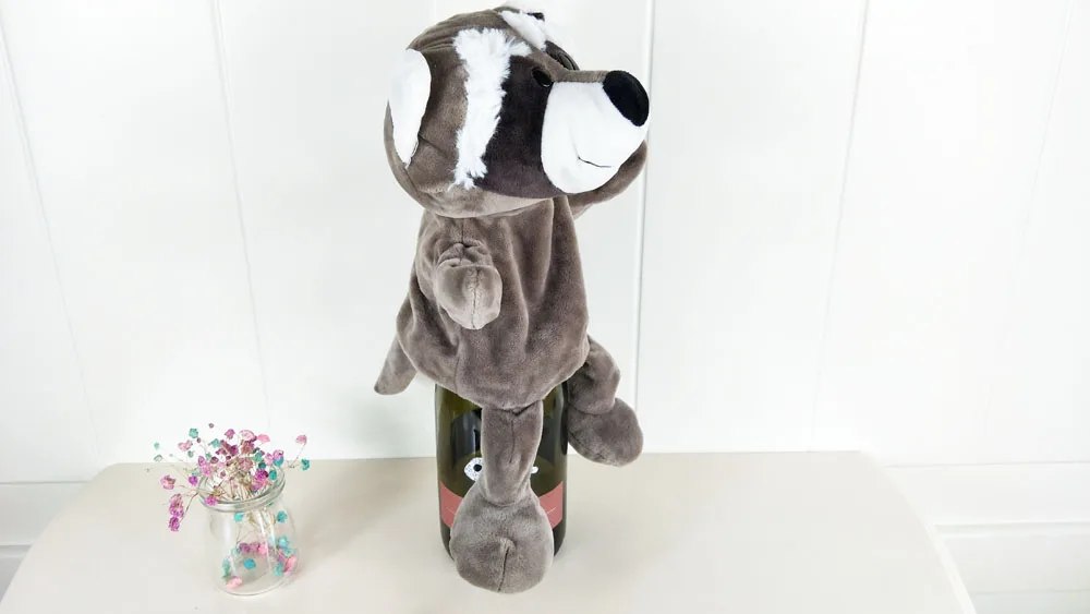 Children Gray Raccoon Animal Plush Toy Stuffed Hand Puppet