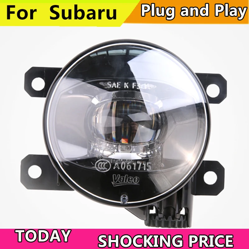 Car Styling FOR VALEO LED Fog Lamp Assembly for Subaru BRZ XV Impreza Forester Outback WRX LED Fog Light Eye Fog Lamp LED DRL