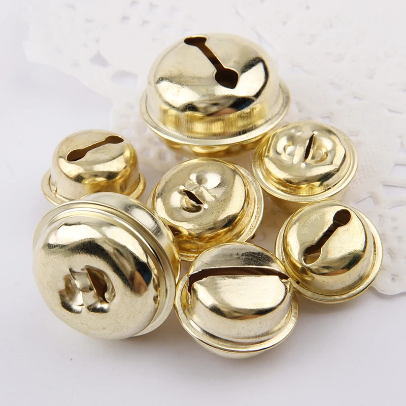 18/20/26mm 10Pcs Gold Iron Ordinary Plating Jingle Bells Pendant Christmas Handmade Party DIY Crafts Accessories