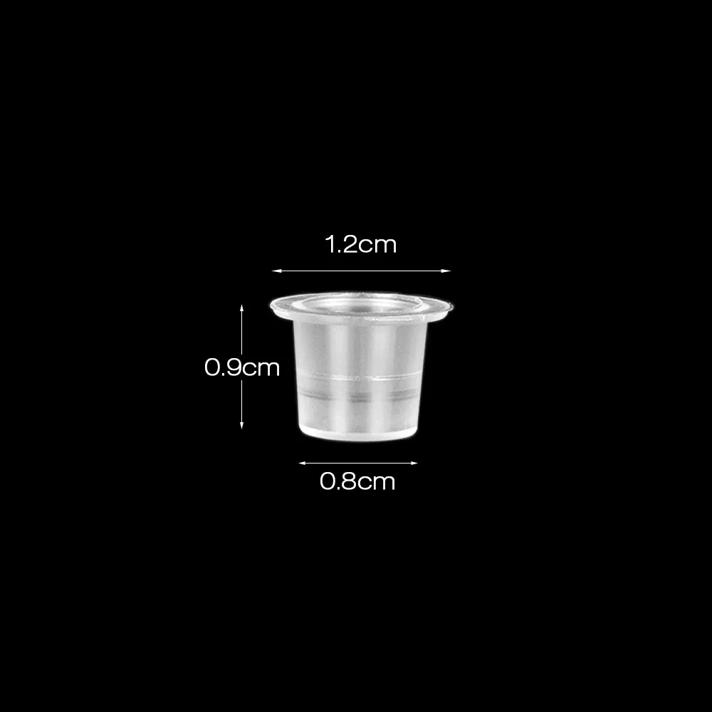Колпачки одноразовые для чернил для татуировок, 100 шт., чашки для пигментов прозрачные, для перманентного макияжа