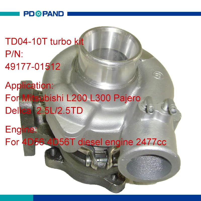 water cooled turbine turbocharger TD04-10T compressor 49177-01512 MD194841 for Mitsubishi 2.5L 4D56 4D56T diesel engine 2477cc