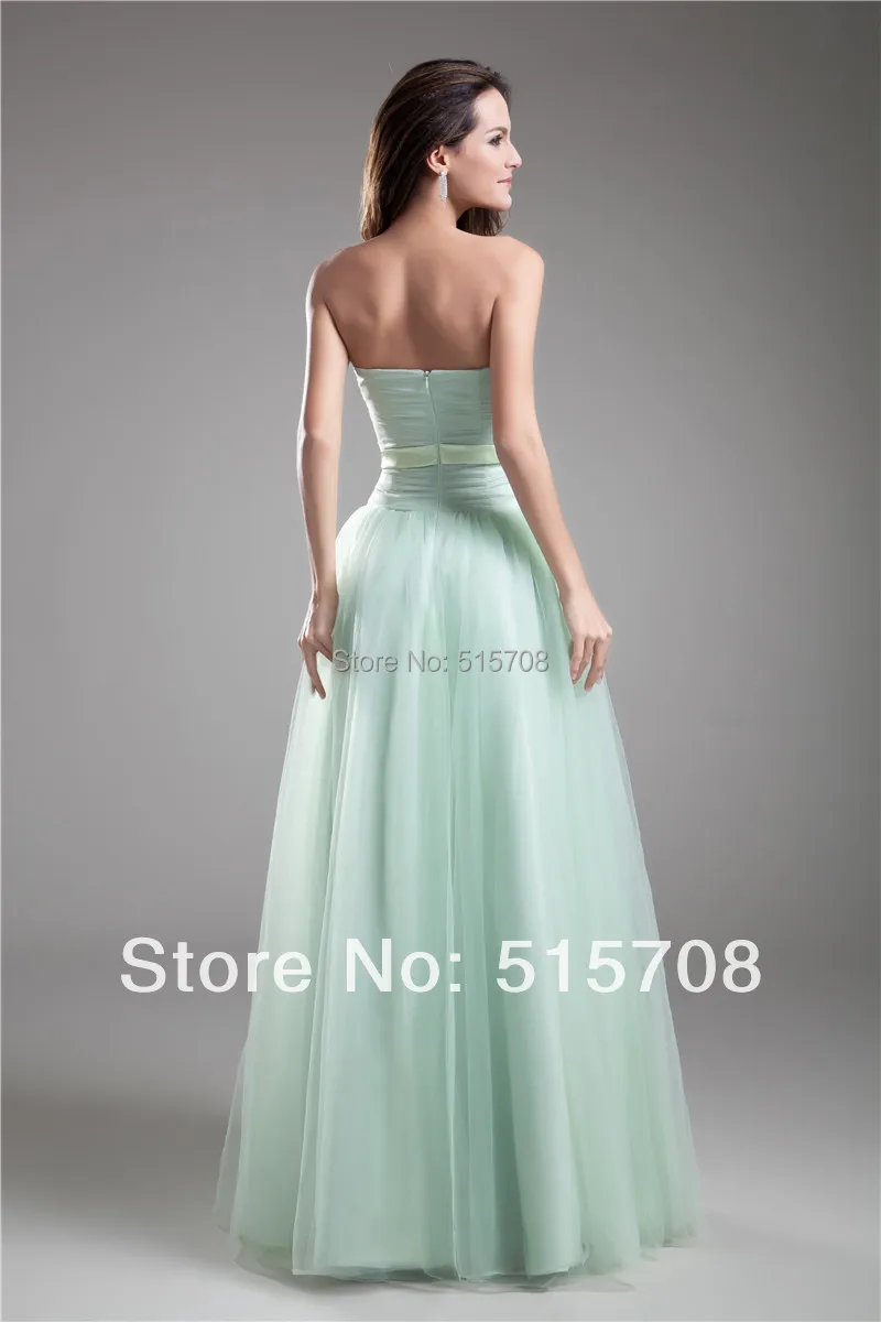 Vestido de baile de graduación Formal, sin tirantes ligero, color verde, fajín de flores, personalizado, envío gratis