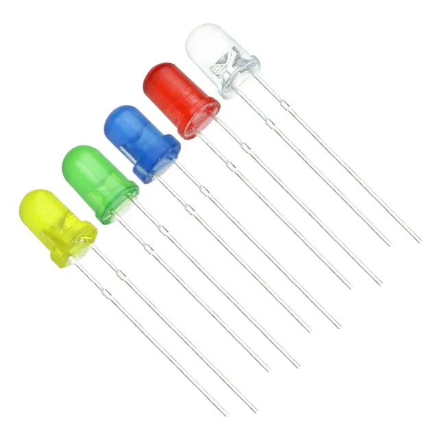 100pcs/Lot 3MM LED Diode Kit Mixed Color Red Green Yellow Blue White For Arduino Diy Teaching Experiment Project Starter Learn