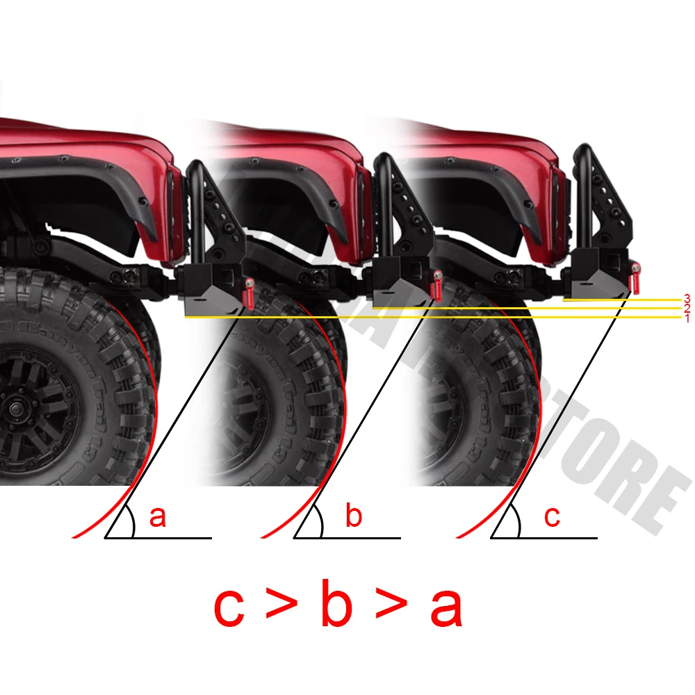 INJORA Adjustable Metal Front Bumper for 1/10 RC Crawler TRX4 Defender Axial SCX10 SCX10 II 90046 90047