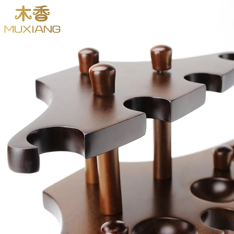 MUXIANG Good Quality walnut wood Pipe Rack  Handmade Dismountable High-class Smoking 15 Pipe Rack Stand for Pipes rack fa0082