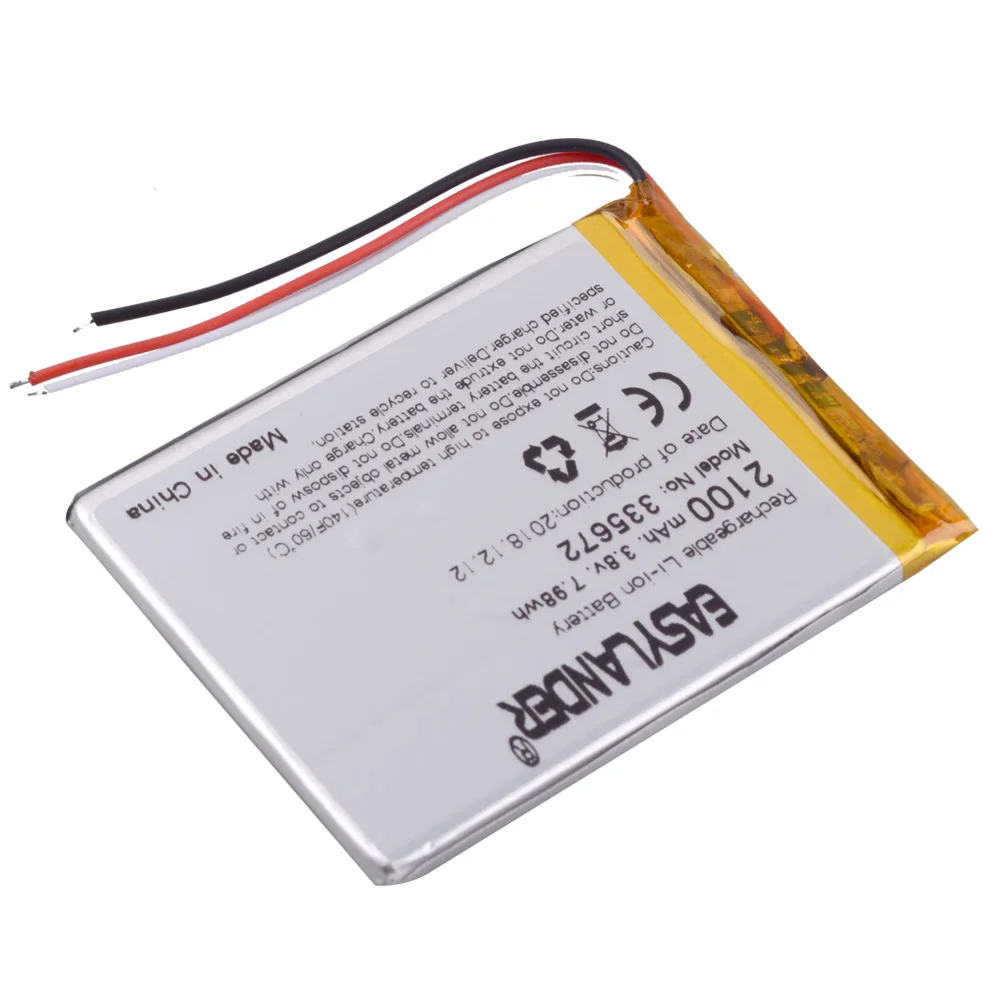 3 linii 3.8v akumulator litowo-jonowy 335672 2100mah do klona w chinach fałszywe s7-edge G930 telefon z systemem android DVR E-Book 355572