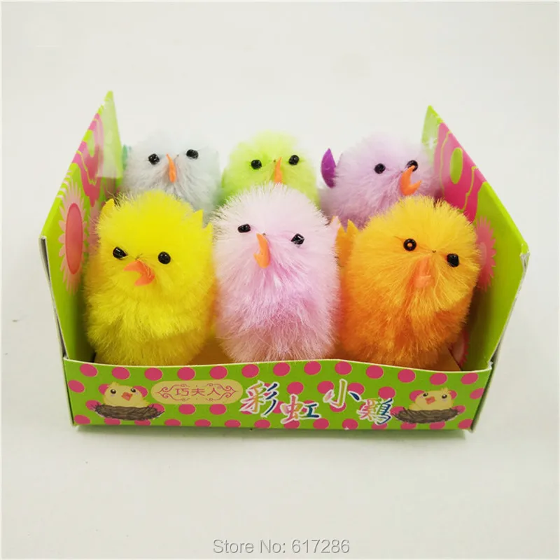 

Easter Chicken Easter Chick Pack of 24 pcs Easter Chenille Chicks Multicol Easter Egg Ornament Holiday Decoration 4.2cm High