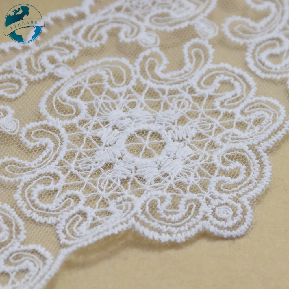 8.5cm Width Cotton Embroid Sewing Eibbon Guipure Lace Trim Fabric Warp Knitting DIY Garment Dress Wedding Accessories #2971