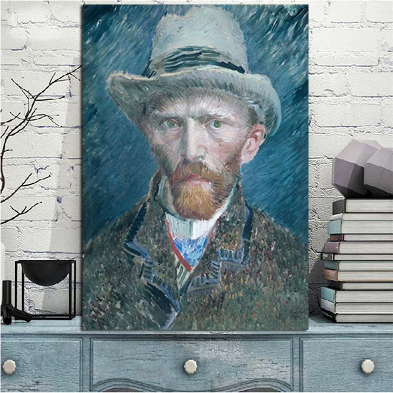 

Abstract Vincent Van Gogh Portrait Oil Painting on Canvas Art HD Prints and Poster Modern Wall Pictures for Home Cuadros Decor