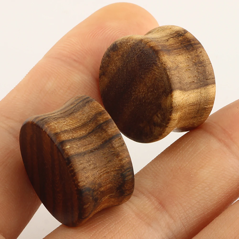 

TIANCIFBYJS Wood Ear Gauges Double Flared Piercing Jewelry Ear Stretcher Saddle Plugs Ear Expander Flesh Tunnel Earring Lobe