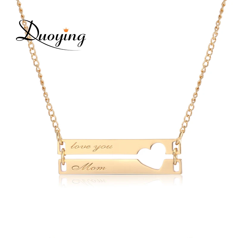 Двойное ожерелье Duoying с выгравированными персонализированными подвесками для пары, сестер, ожерелье для матери