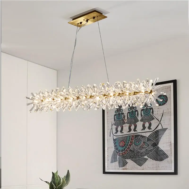 

Modern crystal pendant lamp restaurant lamp Nordic designer long LED lamp