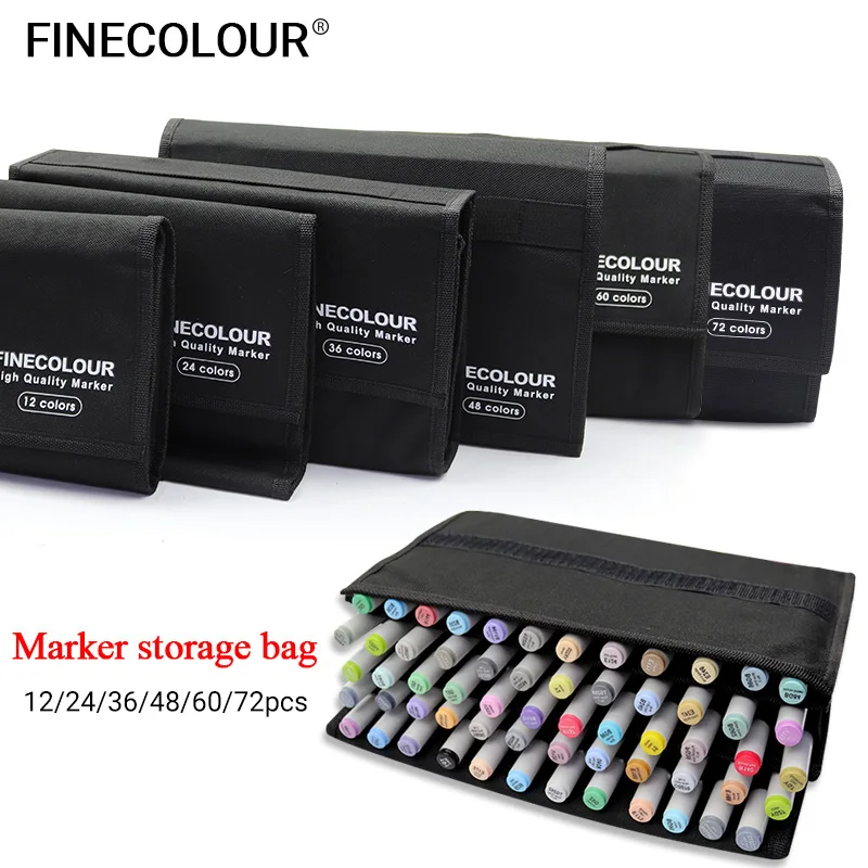 

Finecolour Marker pen Storage Bag Multifunction Fold Pen Bag Quality Large Capacity markers Pen Curtain Gifts Art Supplies black