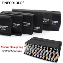 Finecolour markeerstift opbergtas multifunctionele opvouwbare pennenzak kwaliteit grote capaciteit markers pengordijn geschenken kunstbenodigdheden zwart