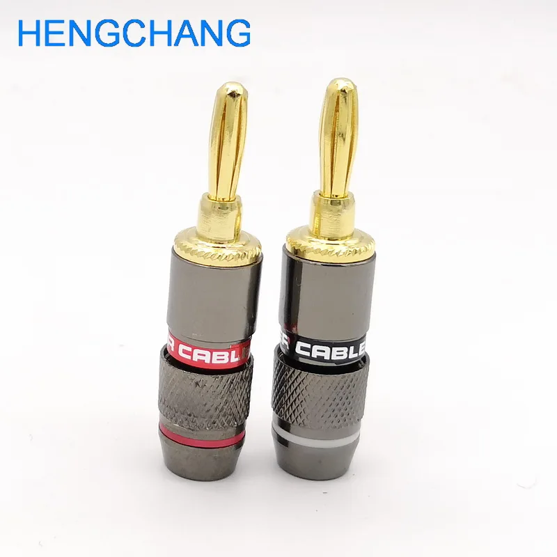 8 قطعة الموز موصل المكونات الموز الذكور الذهب مطلي المقابس ل 6 مللي متر كابل