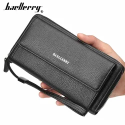 Baellerry Men Wallets Long Large Capacity Business Quality Wallet PU Leather Phone Pocket Card Holder Male Wallet