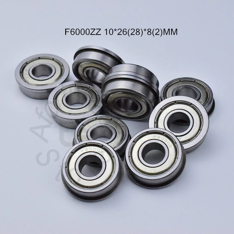 

F6000ZZ 10*26(28)*8(2)MM 10pieces bearing Flange bearings 6000 F6000Z F6000ZZ chrome steel deep groove bearing