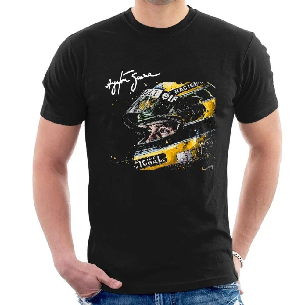 Newest Fashion AYRTON SENNA TRIBUTE T-SHIRT Helmet Tee Men\'S High Quality Tees