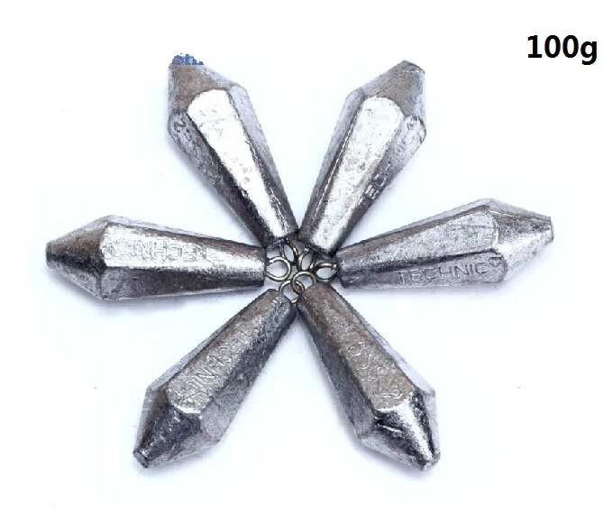 5PCS 100g Hexagon Fishing Lead Sinkers Fishing Weights Gears Accessories