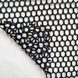 Classic Hexagon Net Fabric Polyester Knitted, White Mesh Fabric, French Sport Clothes Apparel, Casual Patchwork Shirt, Sewing Cl