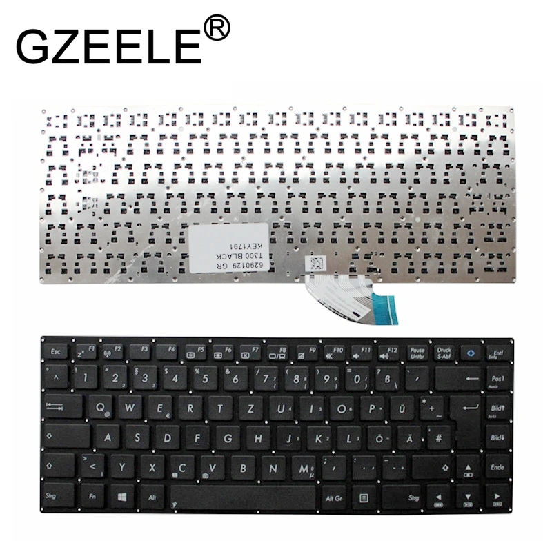 GZEELE NEW for Asus Transformer Book T300LA T300L Black German Layout Replacement GR Laptop Keyboard