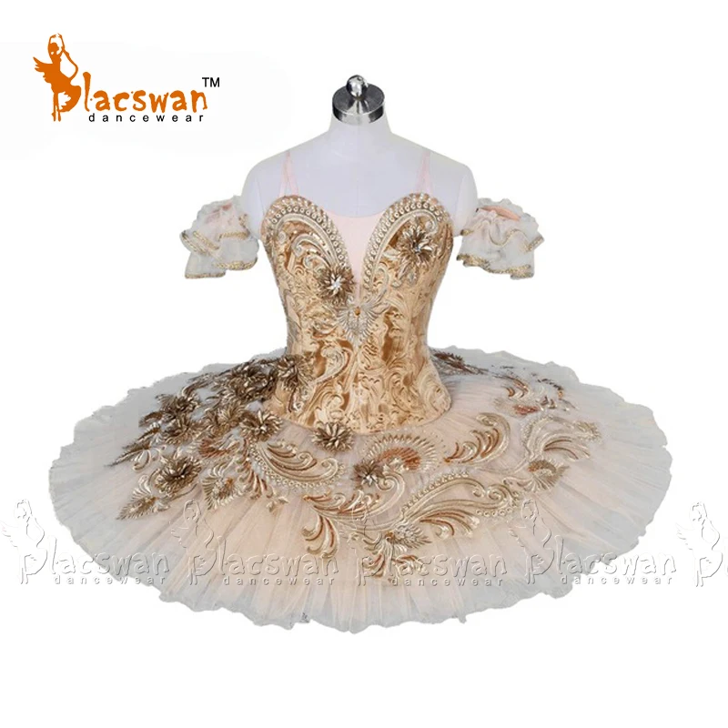 

Gold Paquita 4th Variation Hooks and Eyes Closure Highly Professional Classical Ballet Tutu BT805