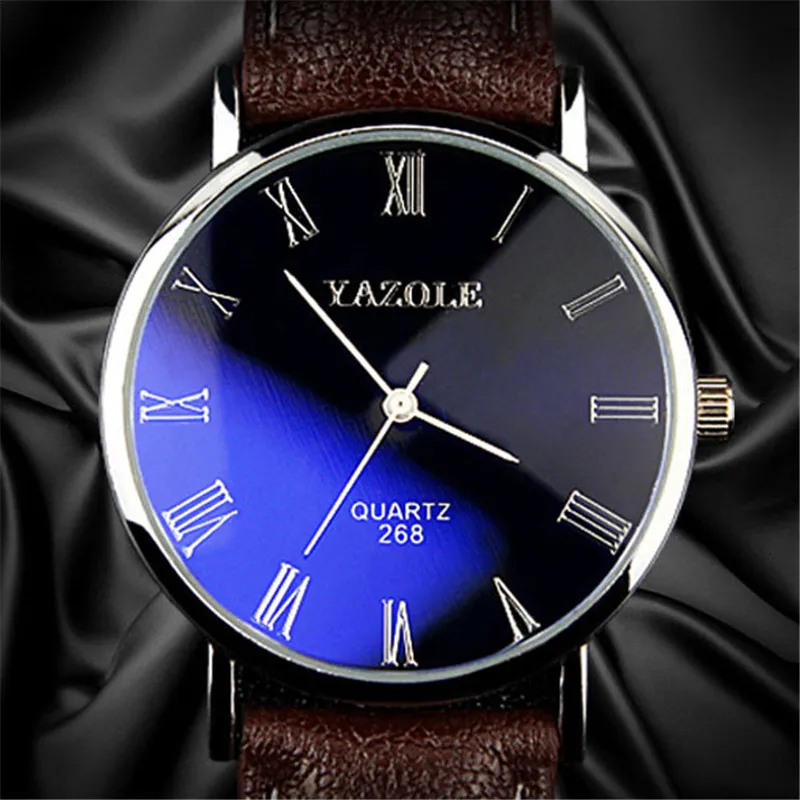 YAZOLE-Relógio de couro de luxo masculino, relógio simples, relógios de pulso quartzo casual, presente quente, moda, 2023