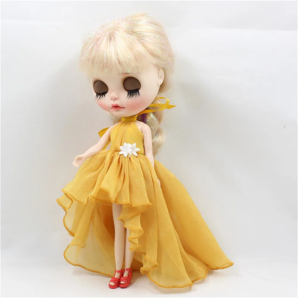 DBS blyth doll clothes color flower dress summer skirt suitable for 1/6 30cm bjd joint body