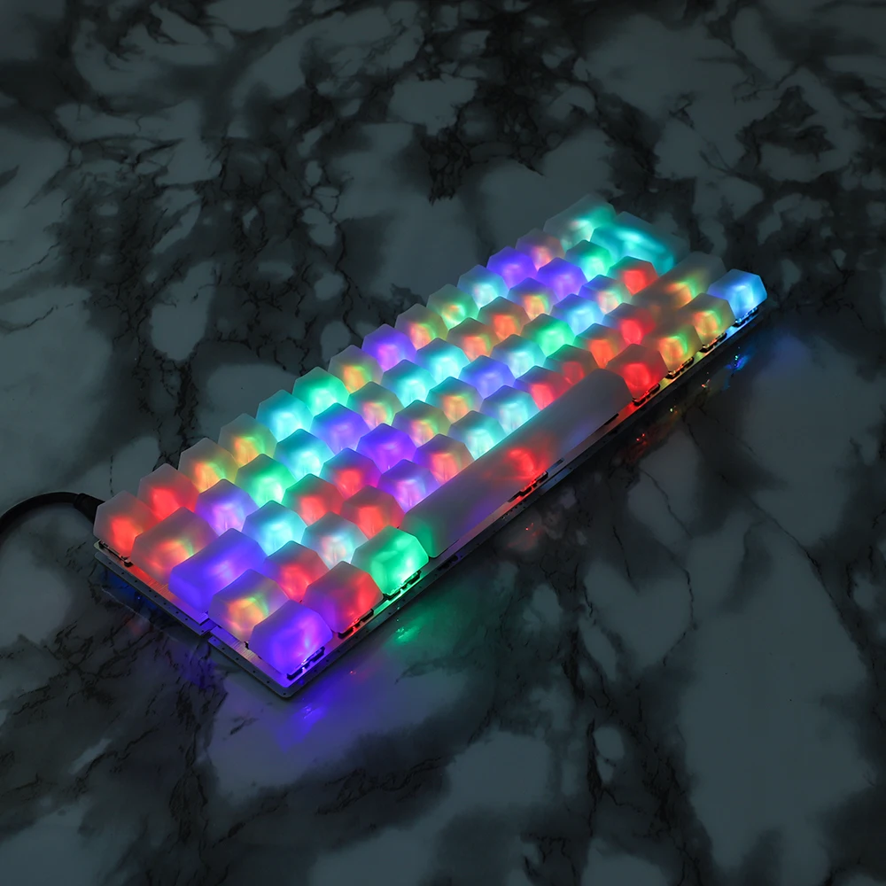 YMDK 1.5mm ABS 108 87 61 ANSI ISO Blank Milk Fog OEM Profile Shine Through Keycap For MX Mechanical Keyboard RGB GK61 Womier 66