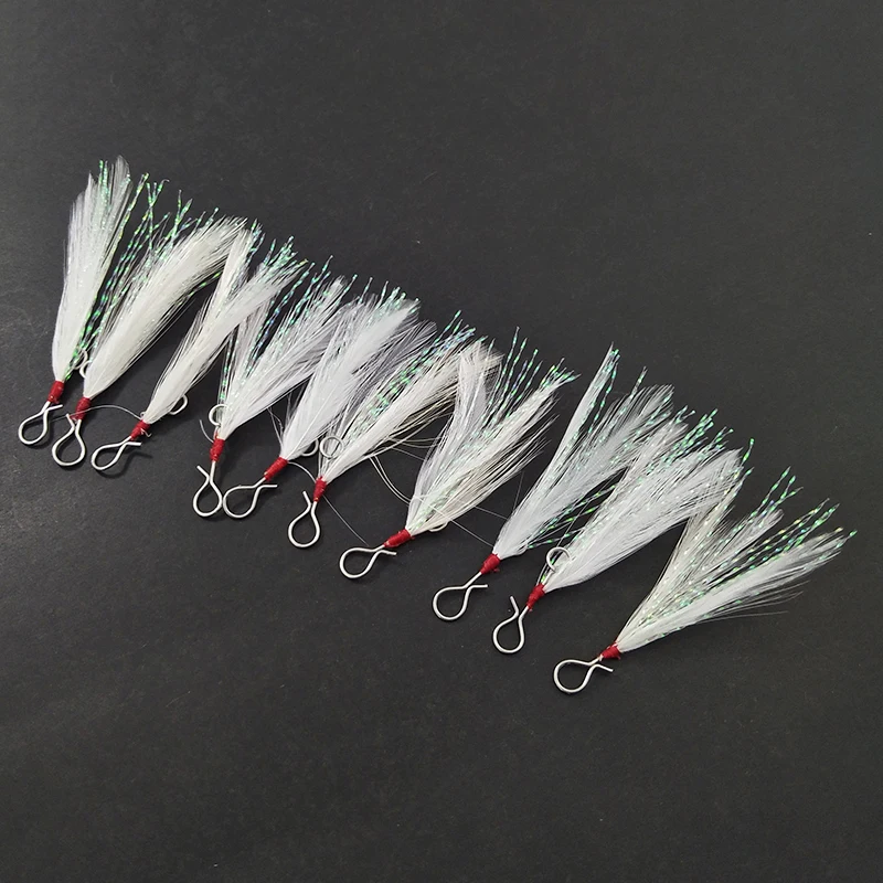 10pcs/lot 49mm Blade Lure Pendant Bloodstreams Feather Fishing Lure Fishing Equipment Fishing Tackle Accessories Spoon Bait