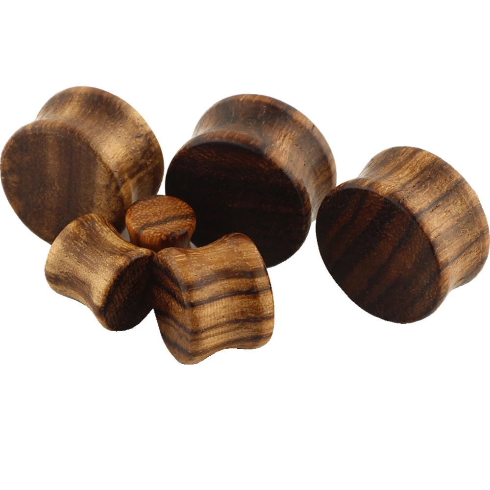 

TIANCIFBYJS Natural Wood Double Flared Ear Tunnels Expander Stretcher Organic Ear Plugs Gauges Body Jewelry Piercing Cartilage