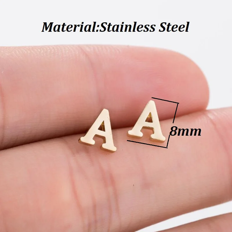 SMJEL Stainless Steel A-Z Initial Earrings Fashion Personalize Name 26 Alphabet Letter Earings for Women Jewelry Gifts Friend