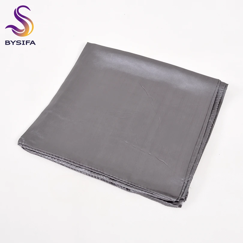 [BYSIFA] Candy Color Square Scarves Women Luxury Large Satin Silk Scarf Shawl Spring Autumn Winter Muslim Head Scarf 110*110cm