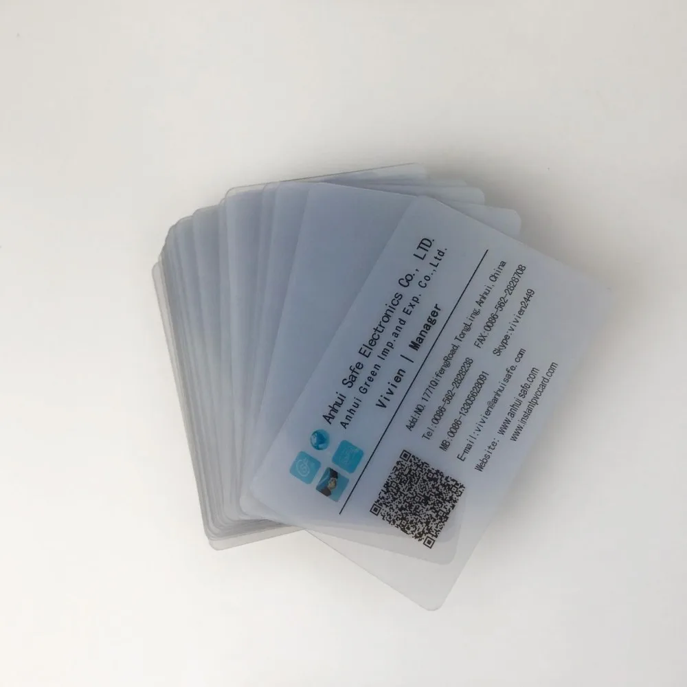 

20pcs For Epson or Canon inkjet printers Printable inkjet transparent plastic blank pvc card name card business card