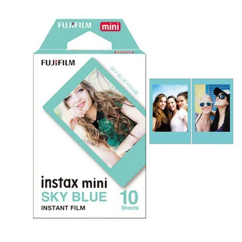 Genuine Fujifilm Fuji Instax Mini Film Monochrome Mono/ Black / Sky Blue Film 30 pcs for Mini 11 9 8 Plus 90 25 Camera SP-1 SP-2