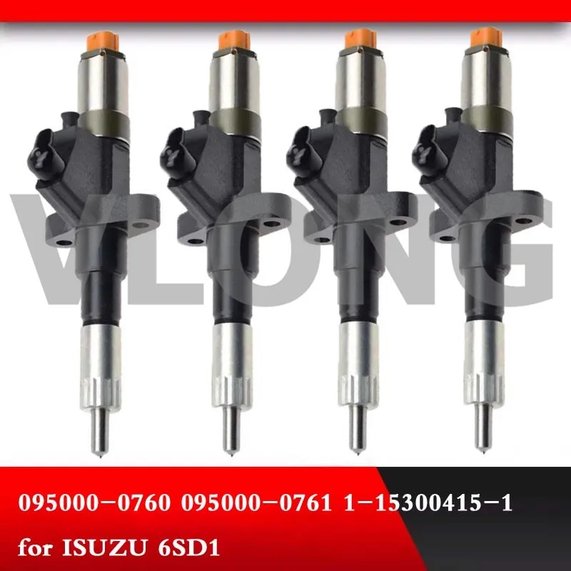 Genuine New Diesel Common Rail Fuel Injectors Sprayer 095000-0760 095000-0761 For ISUZU 6SD1 Inyector 1153004151 1-15300415-1